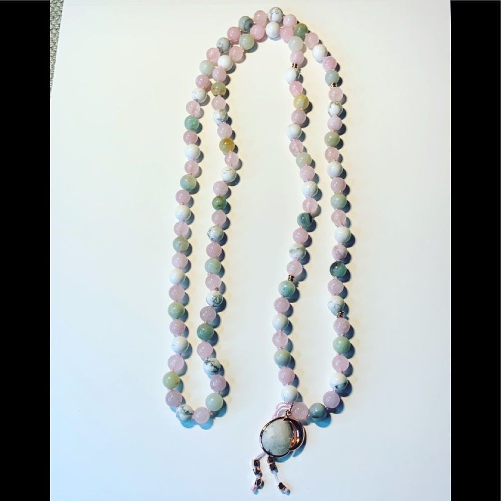 🔥Howlite, Amazonite 108 mala bead necklace
